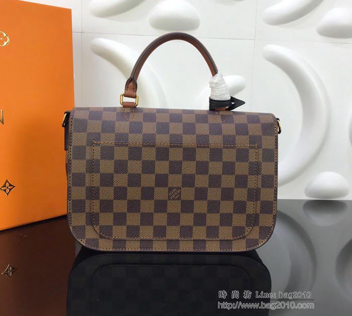 路易威登LV女包 頂級原單 Crossbody手袋 磁扣翻蓋手提包 Damier Ebene 塗層帆布 細粒面皮革 可肩背 斜挎  ydh2657
